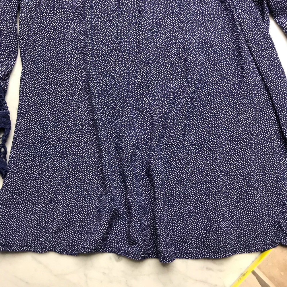 Alya Blue Cold Shoulder 3/4 Bell Seeve Blouse Top - Picture 6 of 8
